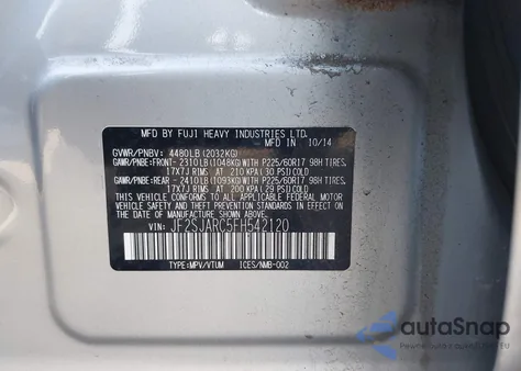 2015 Subaru Forester 2.5I Limited из США, поврежденный, VIN JF2SJARC5FH542120